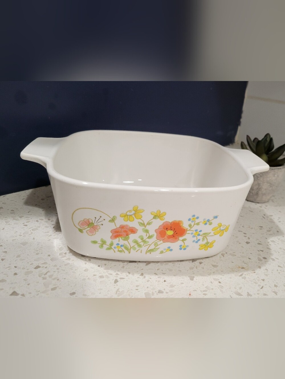 VTG Corning Ware Wildflower 7x7x3 Casserole Dish | A 1/2 B